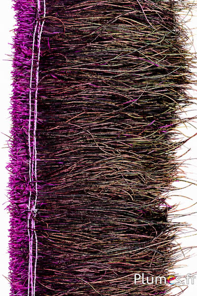 Pauw blauw franje - draadlengte 15-20 cm - fuchsia